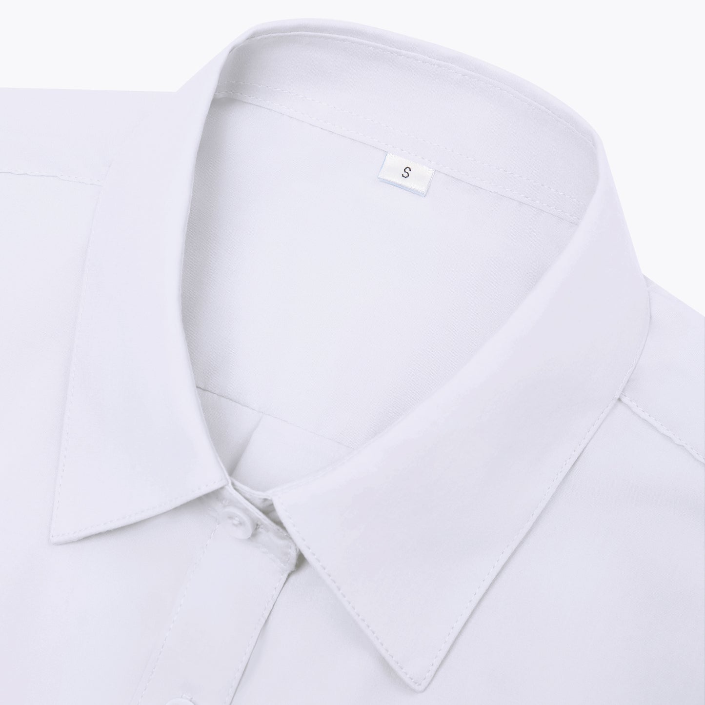 Siliteelon Womens Short Sleeve Work Blouses Cotton Button Down Shirts Slim Fit