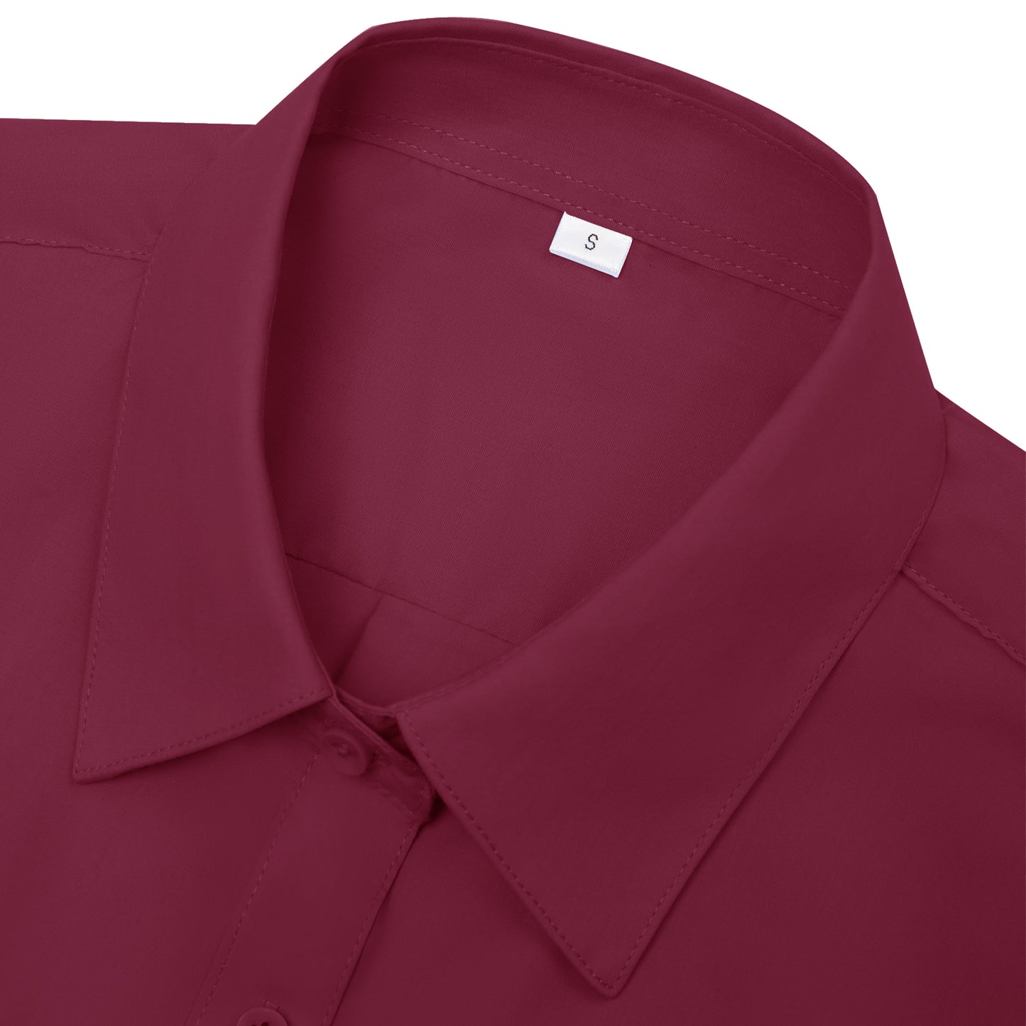 Siliteelon Womens Short Sleeve Work Blouses Cotton Button Down Shirts Slim Fit